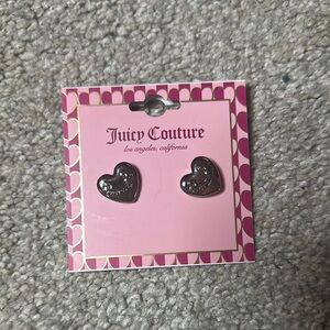 Juicy Couture Silver Heart Stud Earrings